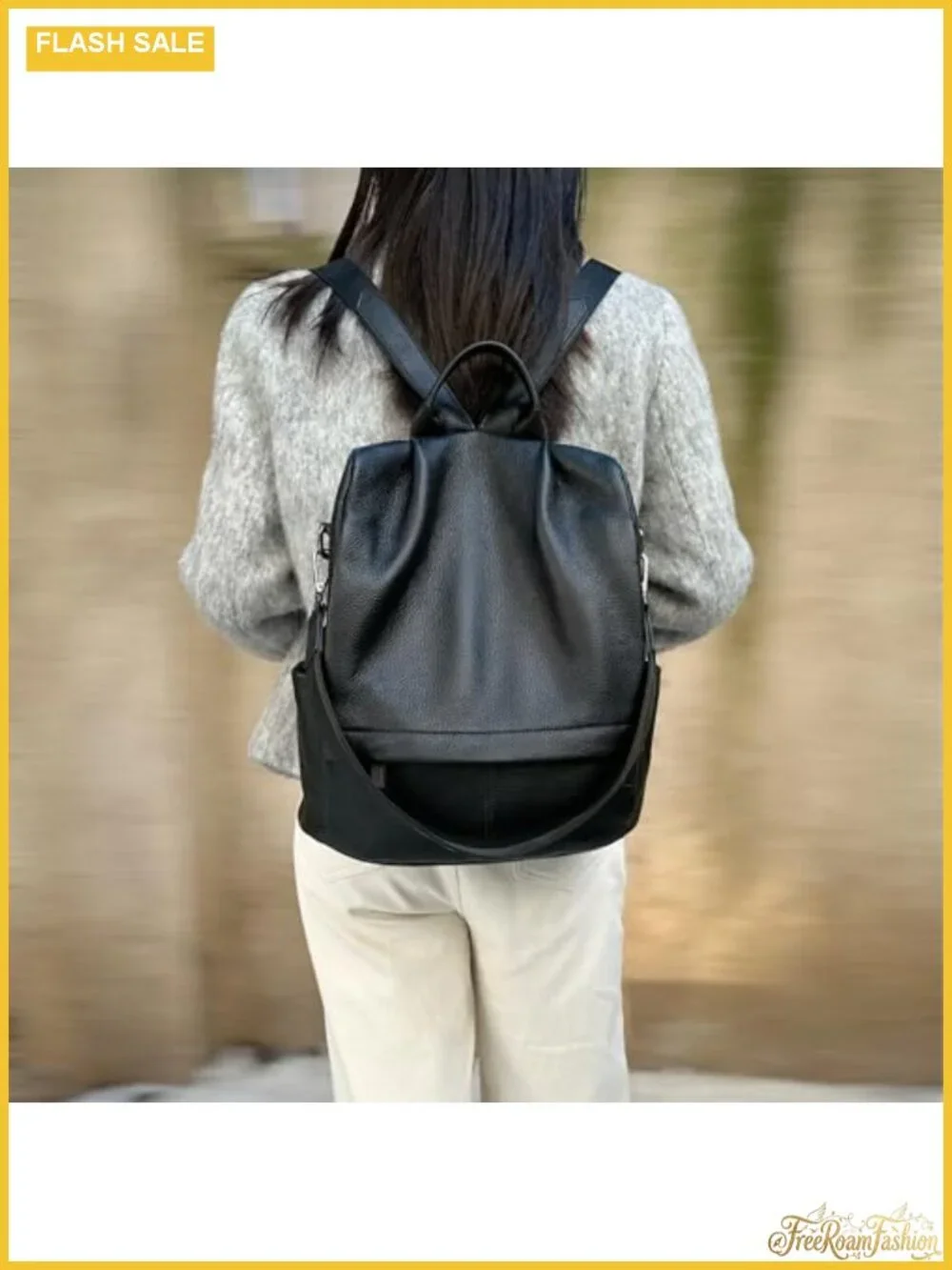 Genuine Leather Anti-Theft Backpack Purse for Women Convertible Daypack